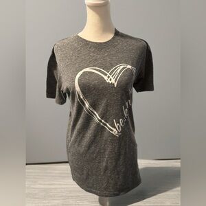 L.A.T Gray T-Shirt with Heart Design